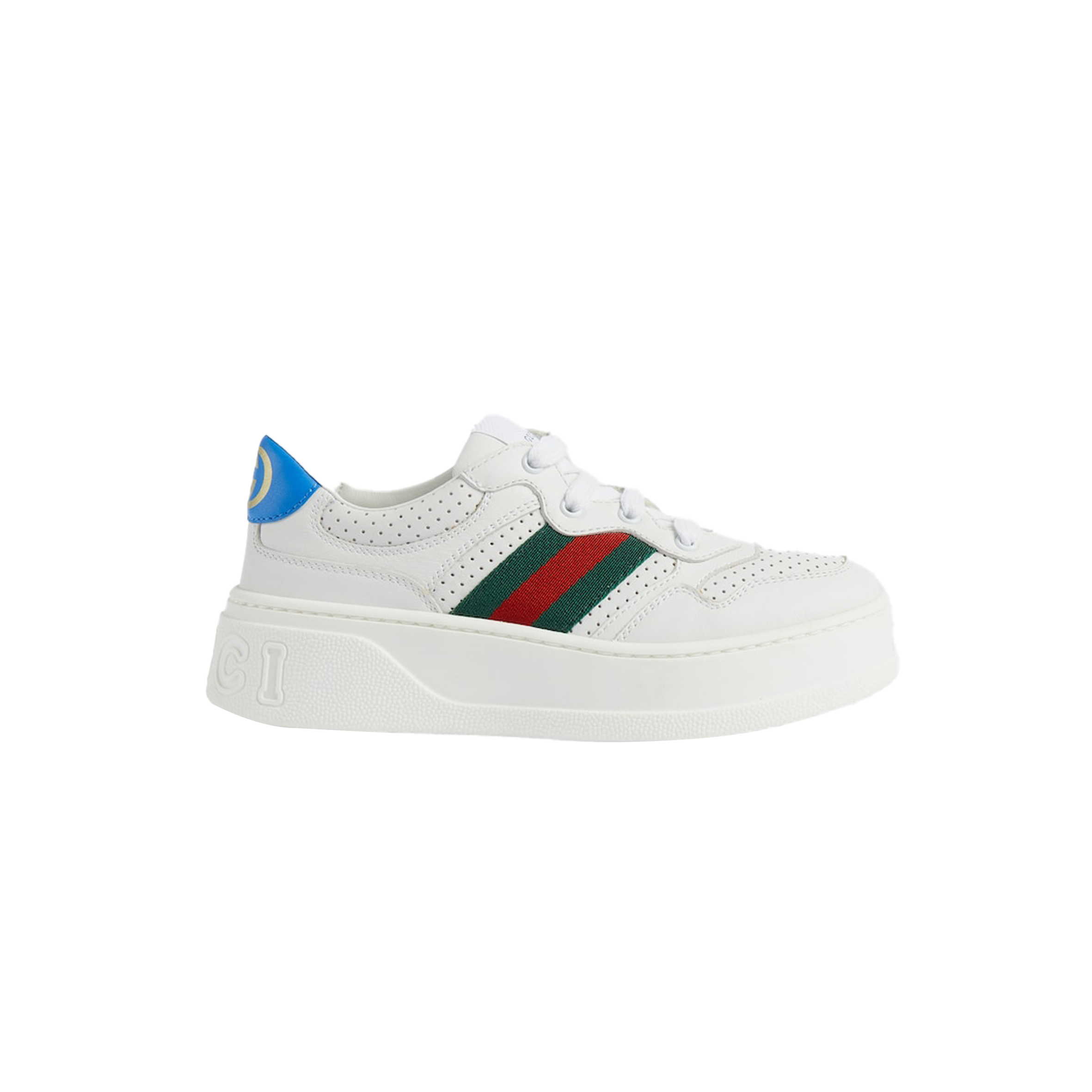 GUCCI CHILDREN'S LEATHER TRAINER WITH WEB 702916